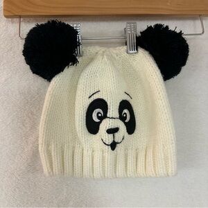 Cute Panda Pom Poms Knit Beanie OS Unisex